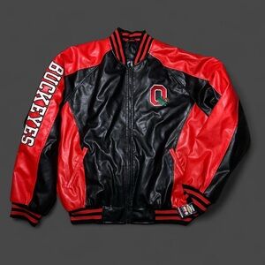Ohio State Buckeyes Vintage Steve & Barry’s Faux Leather Varsity Jacket